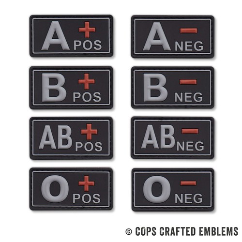 Blutgruppen patches b ab - blutgruppen, 3d